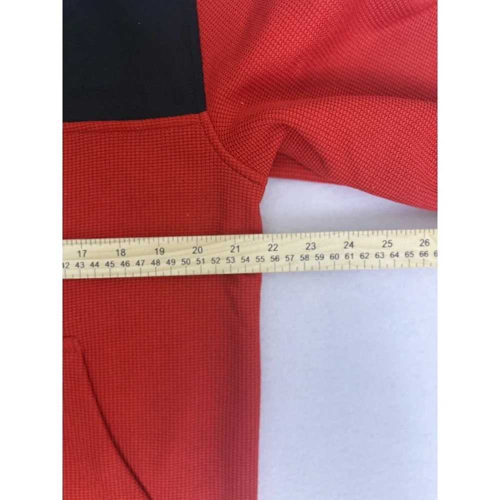 Spyder Men's 1/4 Zip Waffle Knit Hoodie Red/Black Performance Pullover Large NWT